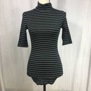A New Day Striped Turtleneck 3/4 Sleeve Size XS